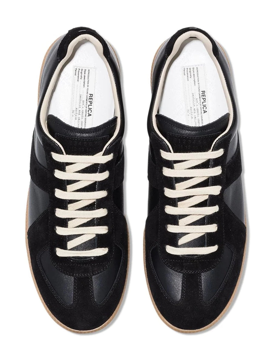 【関税＆送料込み】Maison Margiela Sneakers Maison Margiela Replica Paint Leather Sneakers | Black