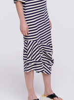 Load image into Gallery viewer, PLAN C Asymmetric Striped Dress
