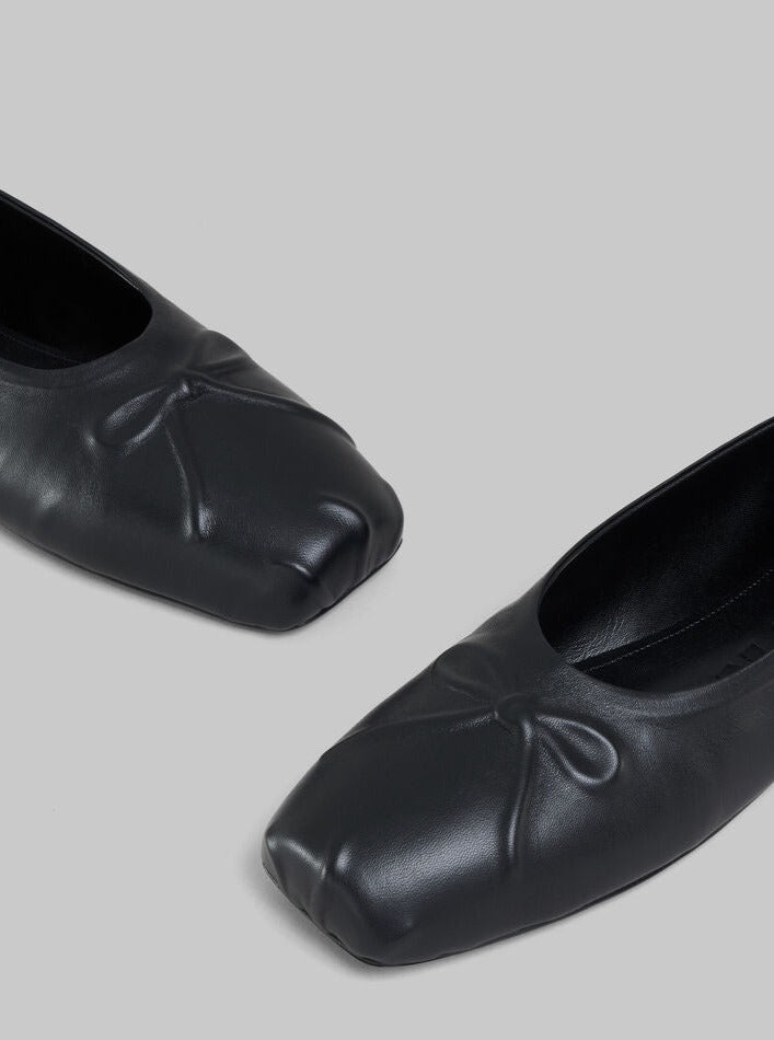 Marni Nappa Leather 'Seamless Little Bow' Ballet Flat