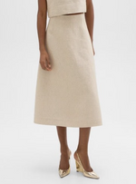 Load image into Gallery viewer, Theory Basket Weave Linen Skirt
