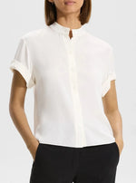 Load image into Gallery viewer, Theory Stand Collar Silk Shirt
