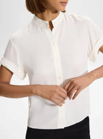 Load image into Gallery viewer, Theory Stand Collar Silk Shirt

