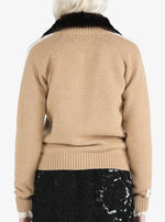 Load image into Gallery viewer, Nº21 Shearling Collar Zip Up Cardigan
