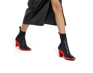 MSGM Ankle Boot With Rubber Sole Heel