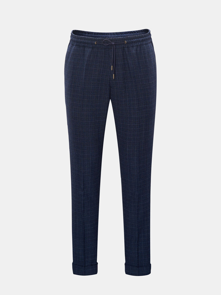 Gingham Slim-Fit Drawstring Trousers