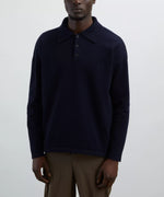 Load image into Gallery viewer, A.P.C. &#39;Manuel&#39; Wool Polo Shirt Dark Navy

