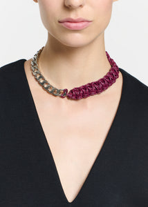 Plan C Chain Necklace With Bordeaux Cord