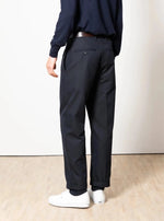 Load image into Gallery viewer, 7d Navy Pleated Trousers
