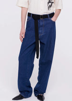 Load image into Gallery viewer, Plan C Black Belted Jeans
