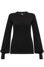 Load image into Gallery viewer, Y-3 Cinced Drape Long-Sleeve Wool Top Black
