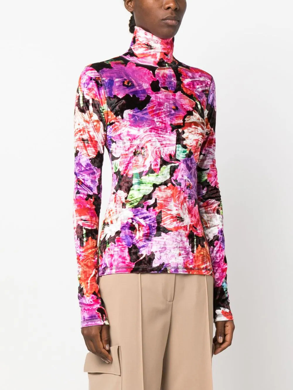 MSGM Abstract-Pattern High-Neck Jumper