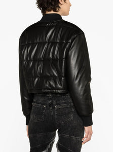 MSGM Faux-Leather Cropped Jacket