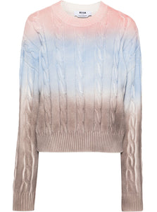 MSGM Coloured Cable Knit Sweater