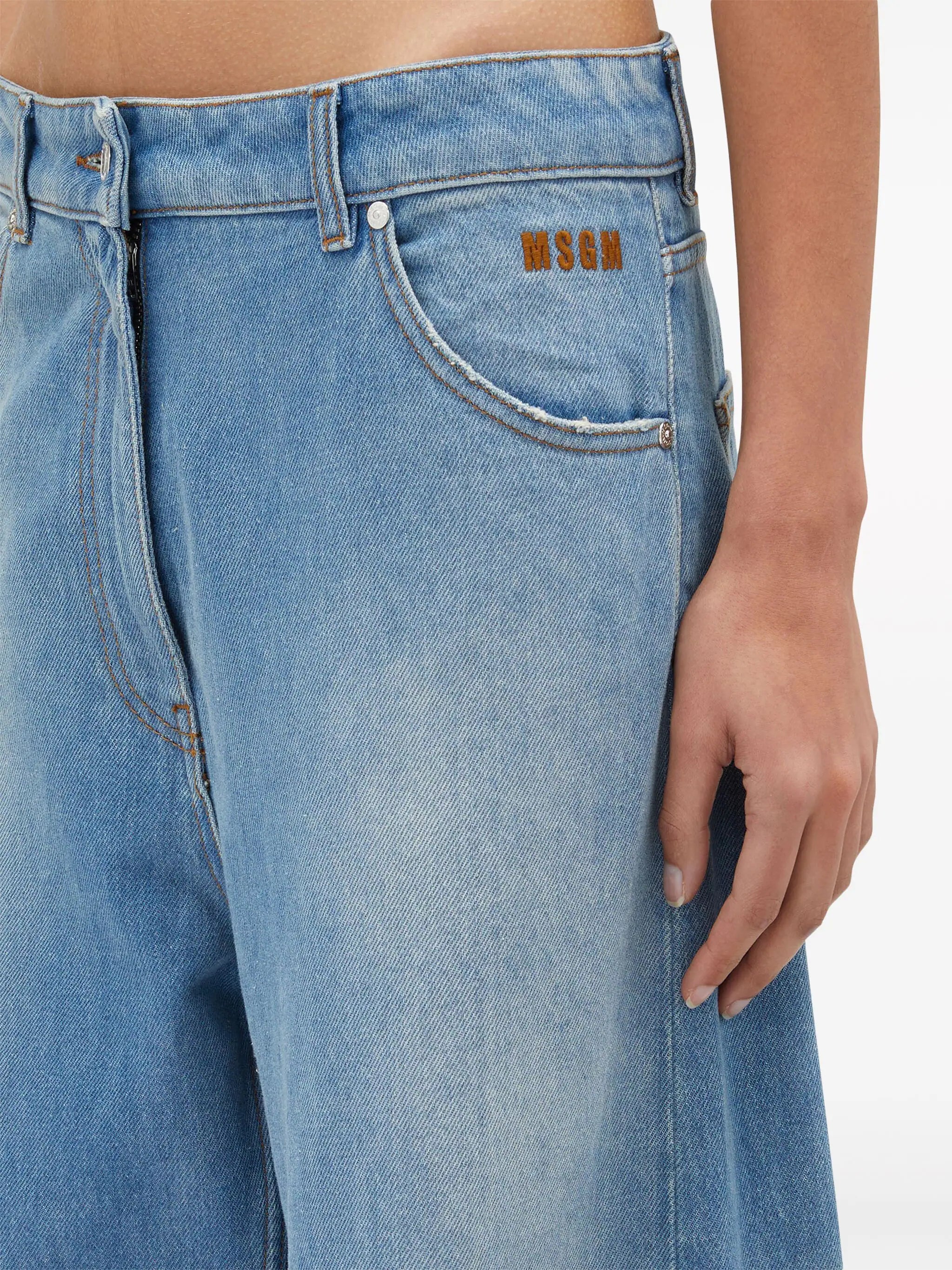 MSGM Low Rise Wide Leg Jeans