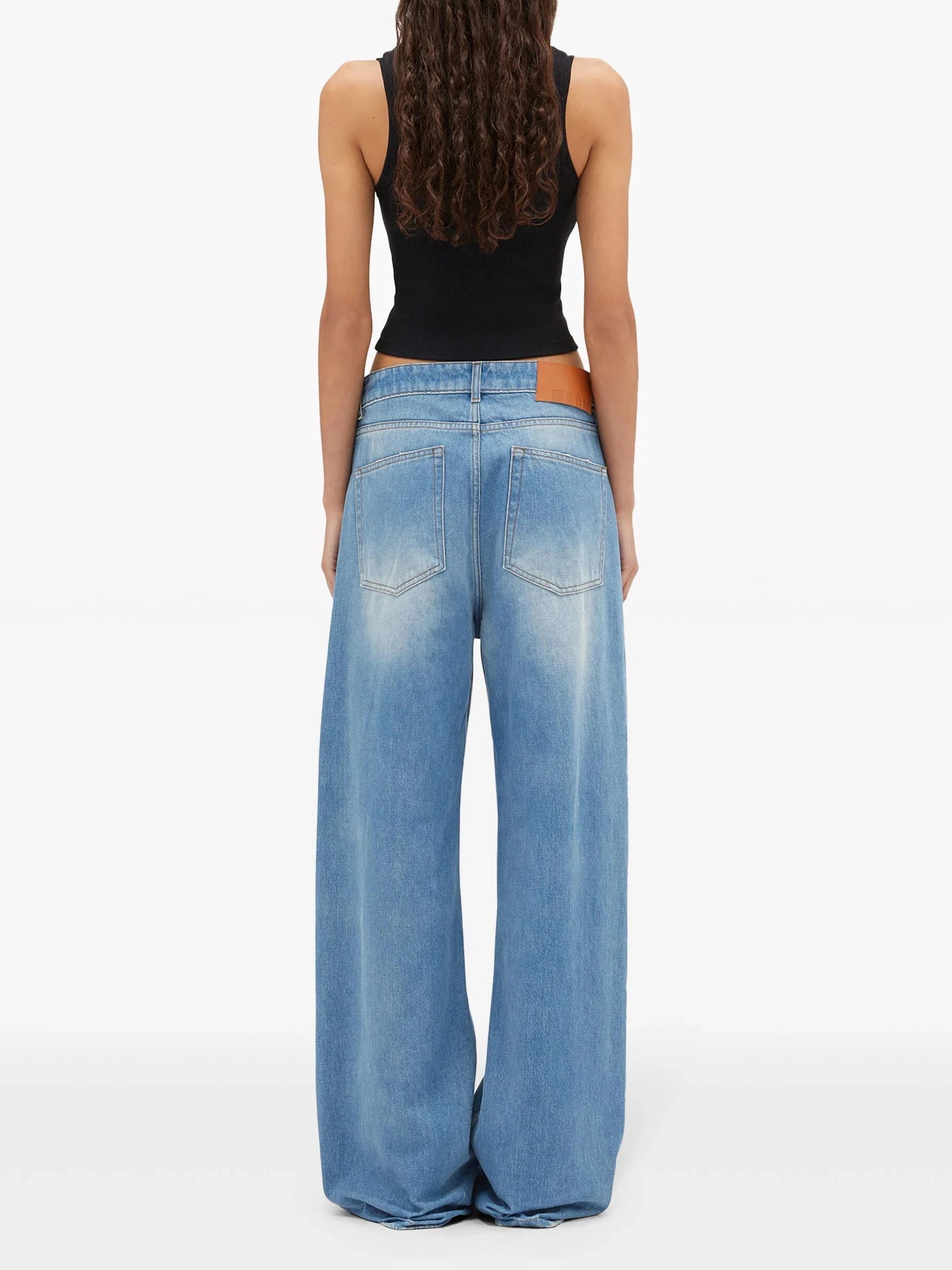 MSGM Low Rise Wide Leg Jeans