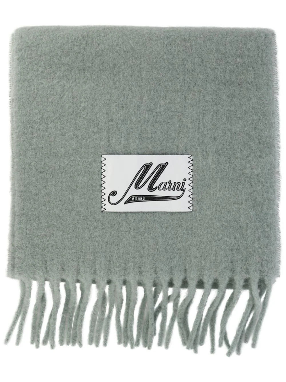 Marni Logo-Appliqué Fringed Scarf