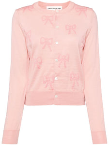 Comme Des Garçons Pink Bow Cardigan