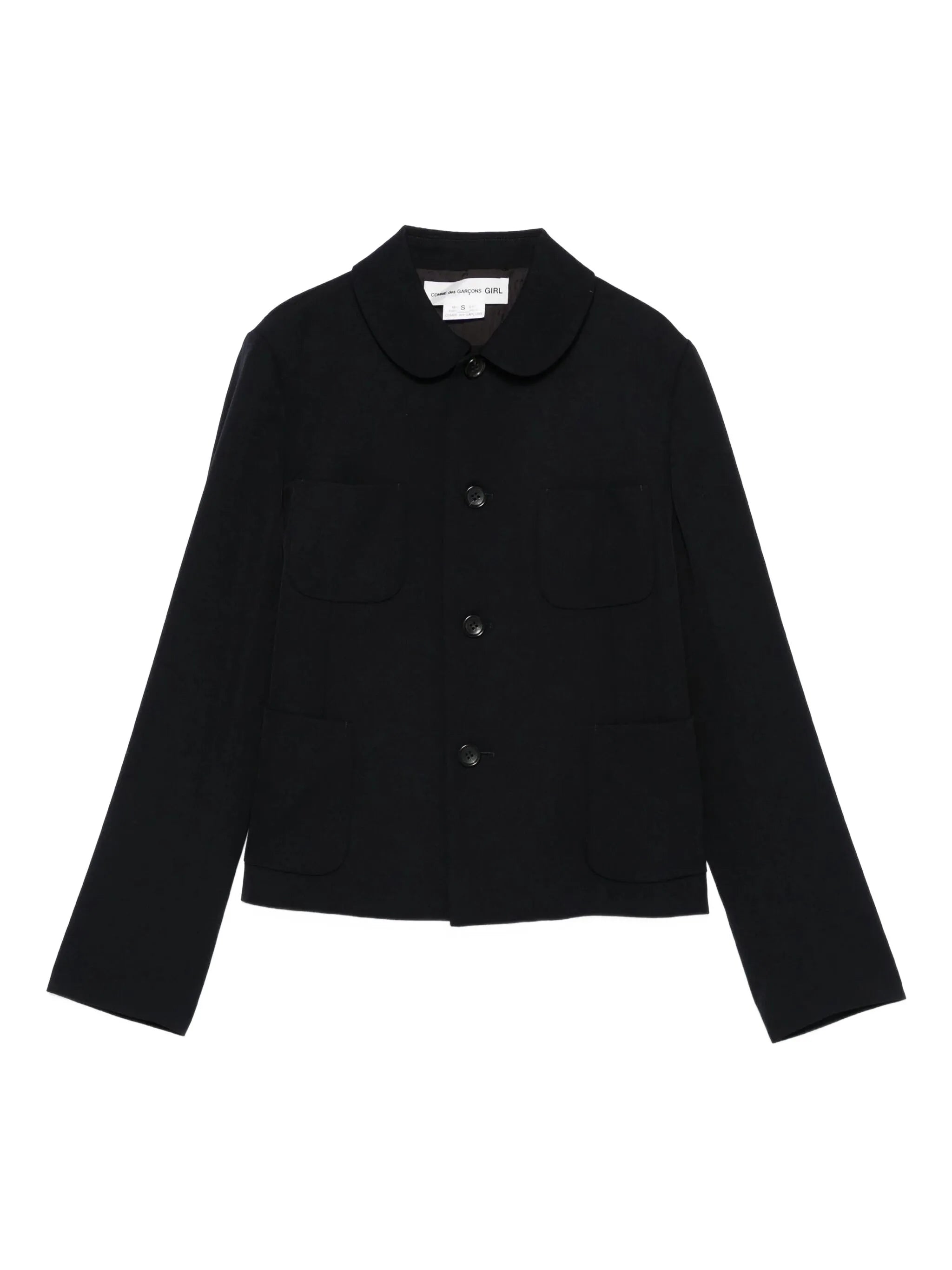 Comme Des Garçons Peter Pan Collar Pocket Jacket Black