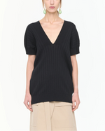 Load image into Gallery viewer, Plan C V-Neck Ribbed Knit Top
