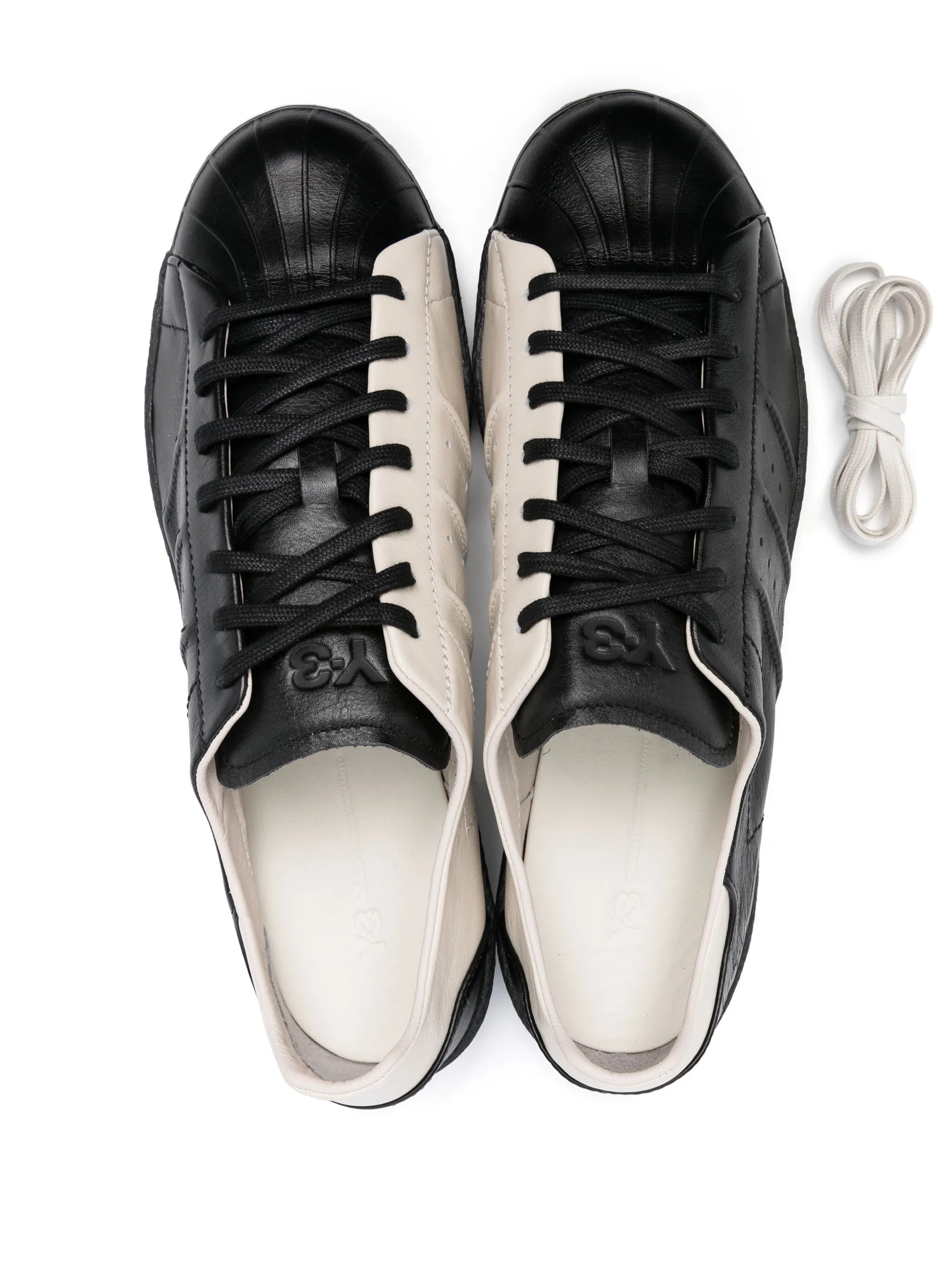 Y-3 Superstar Sneakers Black And Ivory White