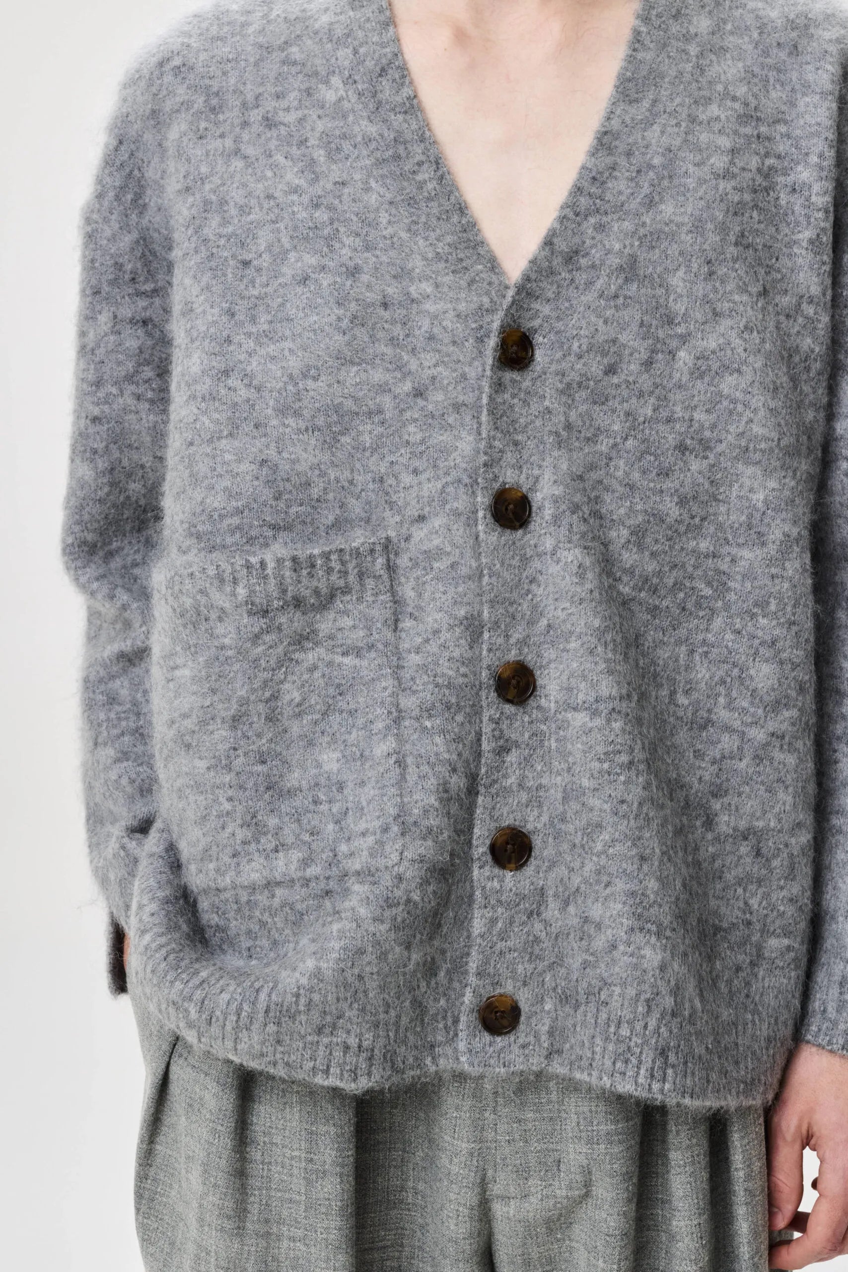 ADNYM Teth Cardigan Grey Melange