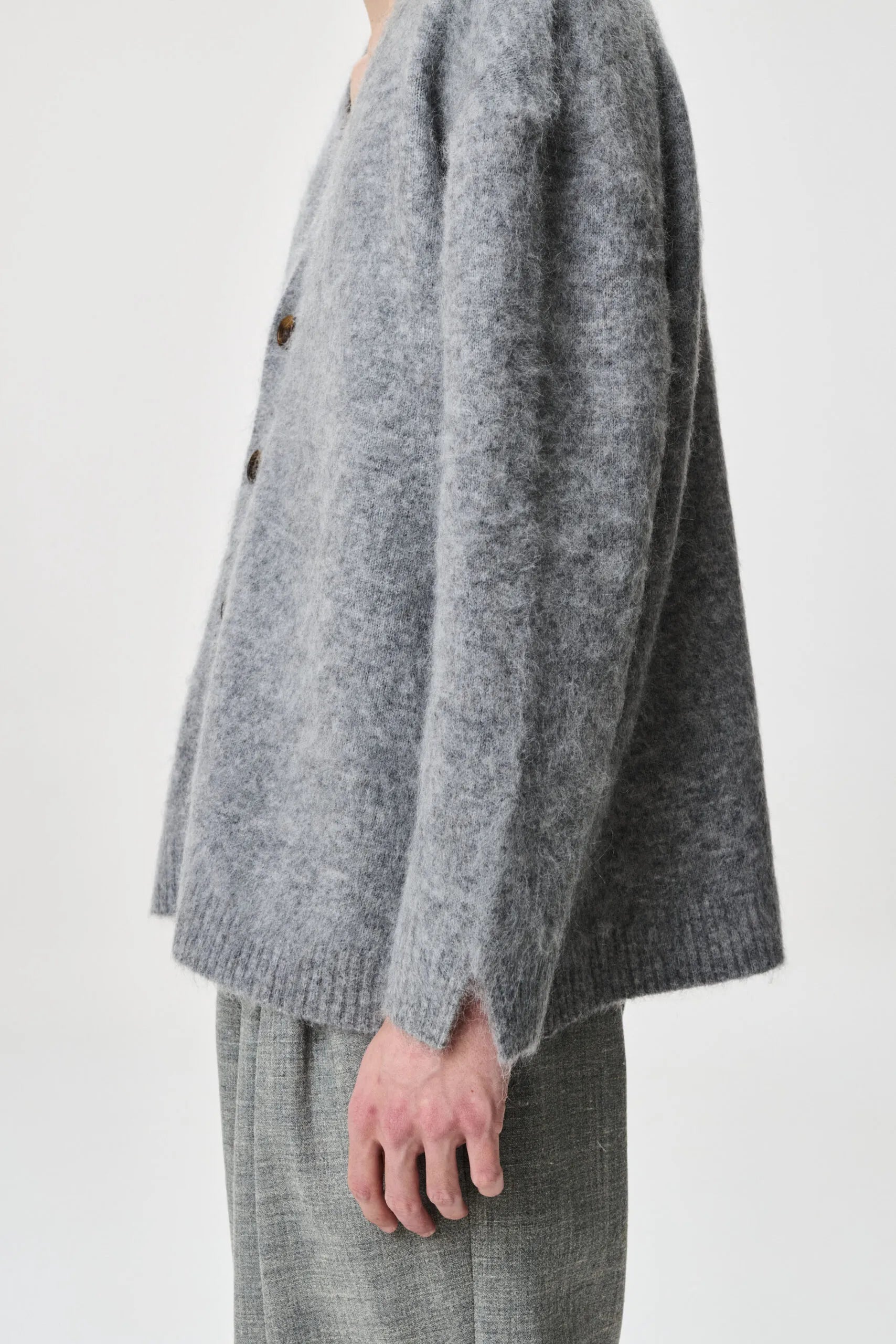 ADNYM Teth Cardigan Grey Melange
