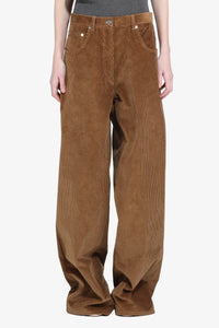 N°21 Wide-Leg Velvet Trousers Brown