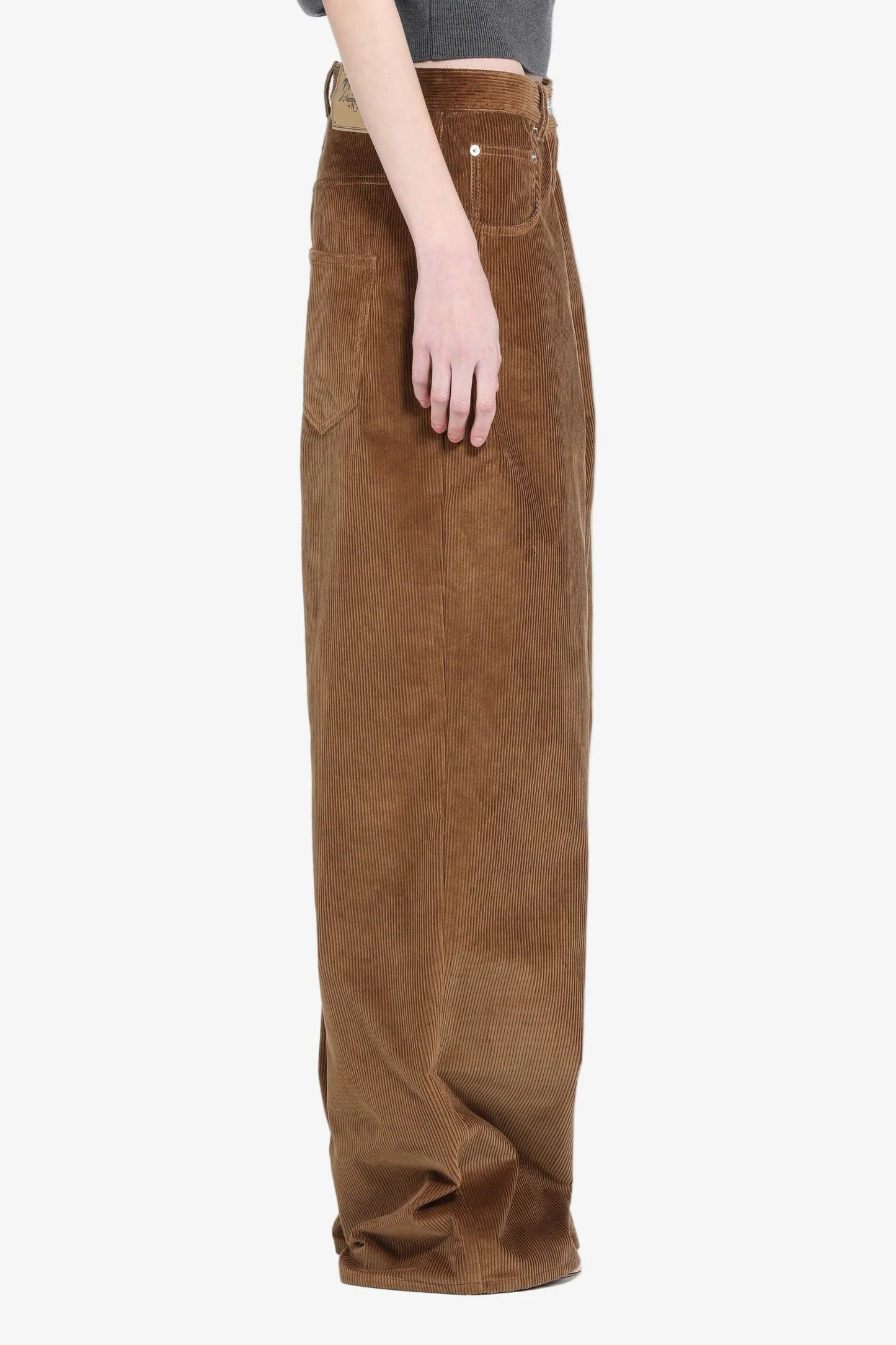 N°21 Wide-Leg Velvet Trousers Brown