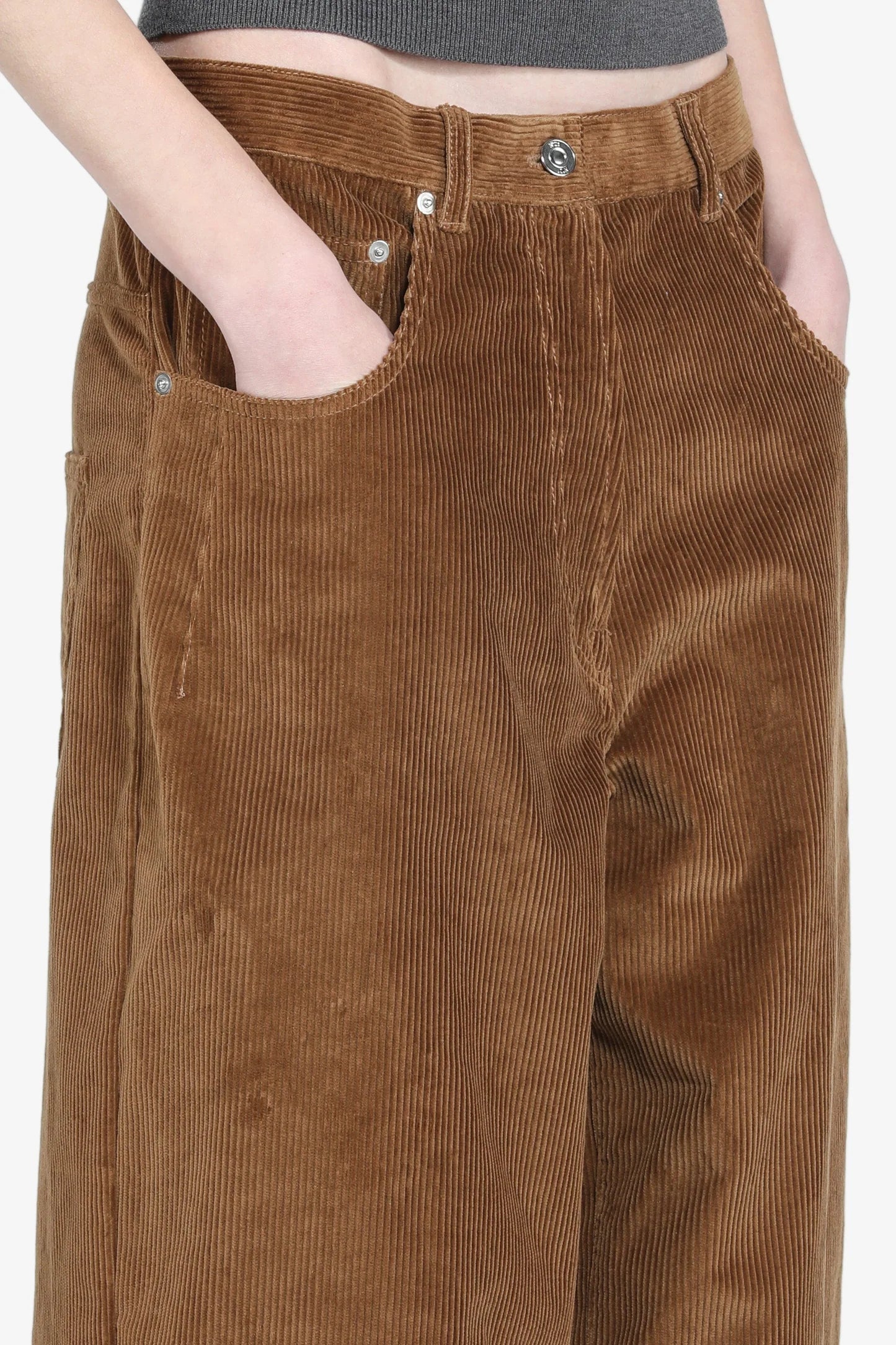 N°21 Wide-Leg Velvet Trousers Brown