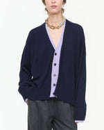 Load image into Gallery viewer, Plan C Soft Wool Cardigan Blue Lilac
