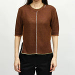 Load image into Gallery viewer, Marni Piping Linen Knit Top Brown

