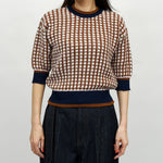 Load image into Gallery viewer, Marni Pile Crew Neck Knit Top Pink Brown
