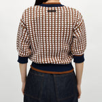 Load image into Gallery viewer, Marni Pile Crew Neck Knit Top Pink Brown
