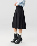 Load image into Gallery viewer, ADNYM Pinstriped Lach Kilt Black
