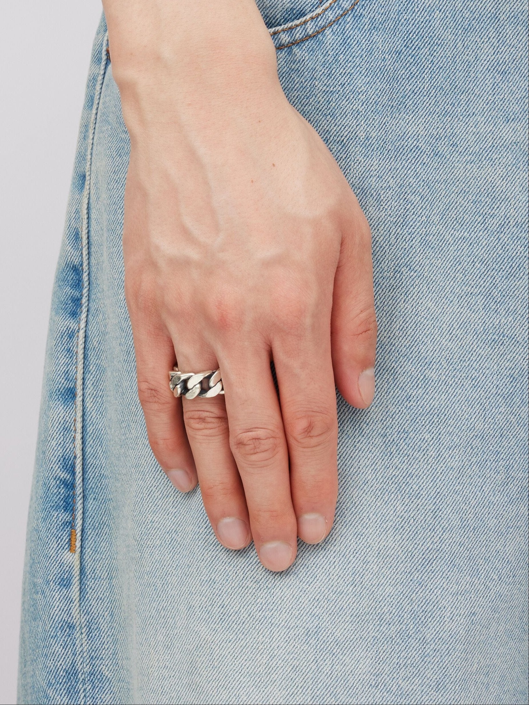 MM6 Maison Margiela Minimal Logo Curb Ring