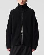 Load image into Gallery viewer, ADNYM 'Pino' Zip-Up Cardigan Black
