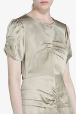 Load image into Gallery viewer, N°21 Longuette Shantung Dress Light Khaki
