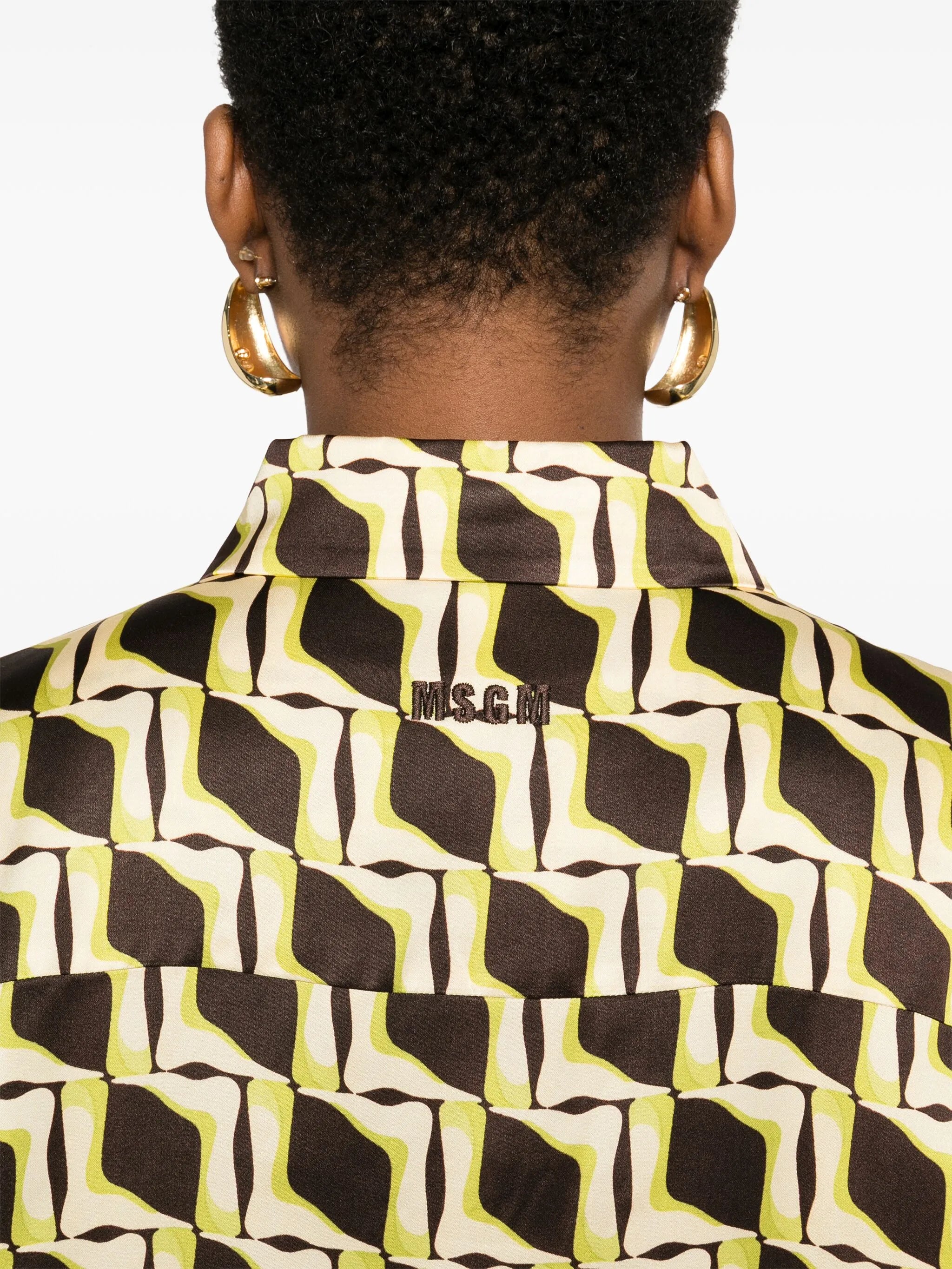 MSGM Geometric Print Blouse