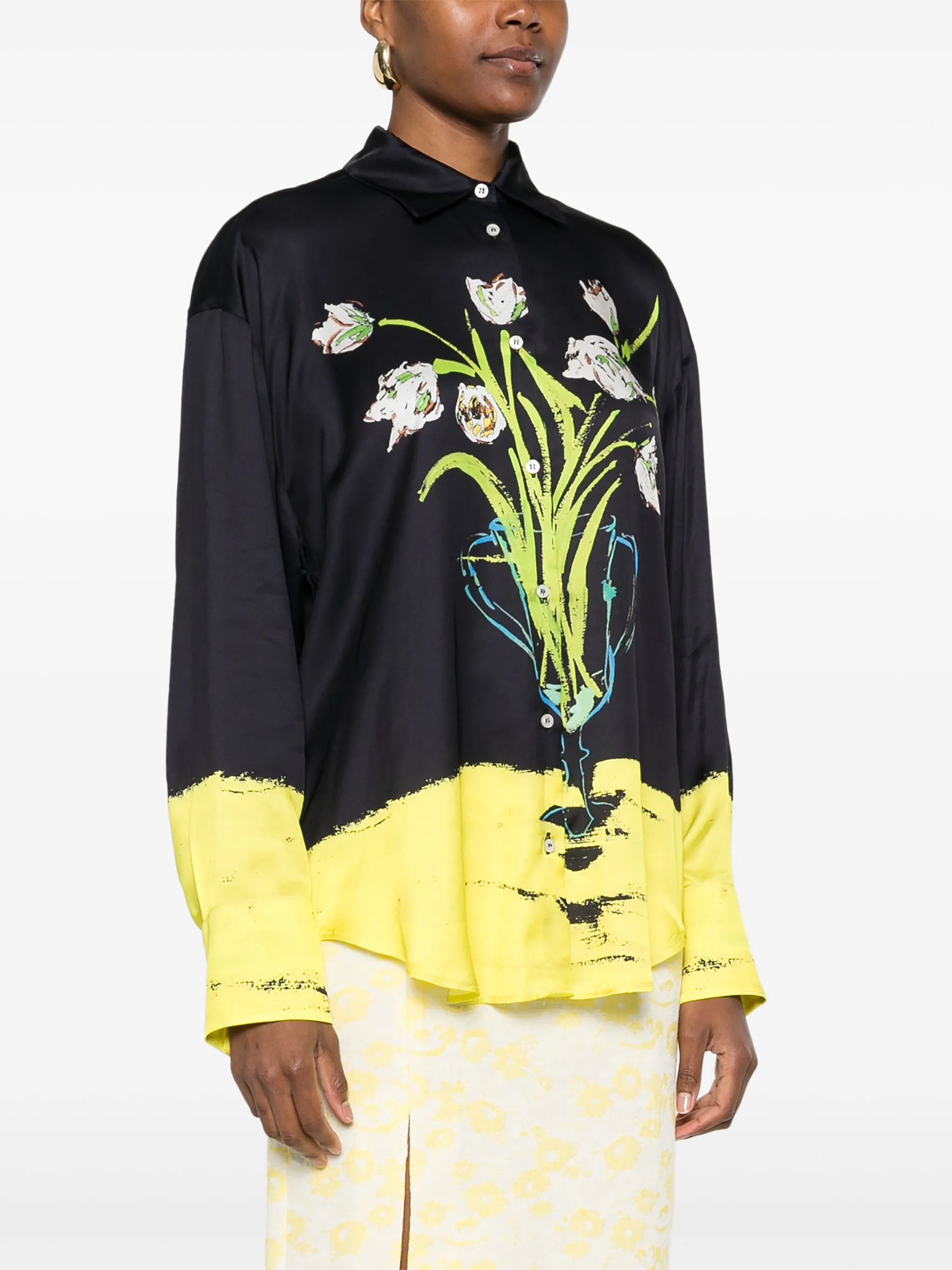 MSGM Blouse With Floral Print