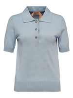Load image into Gallery viewer, N°21 Polo Top With Embellished Buttons Light Blue
