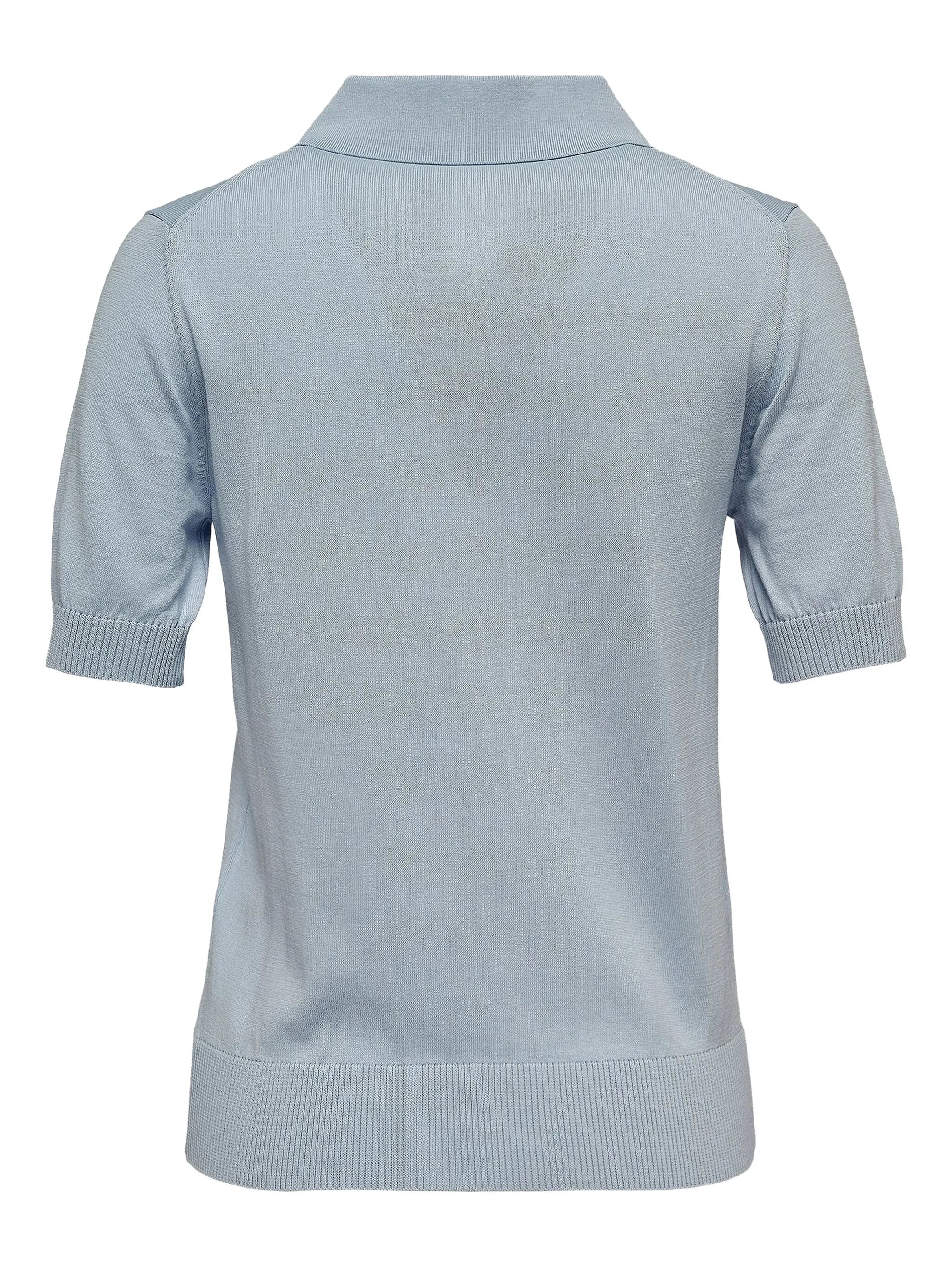 N°21 Polo Top With Embellished Buttons Light Blue