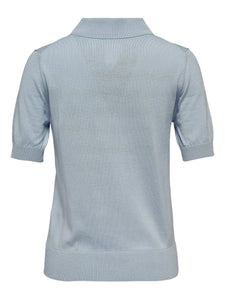 N°21 Polo Top With Embellished Buttons Light Blue