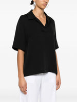 Load image into Gallery viewer, Theory Silk Blouse Black
