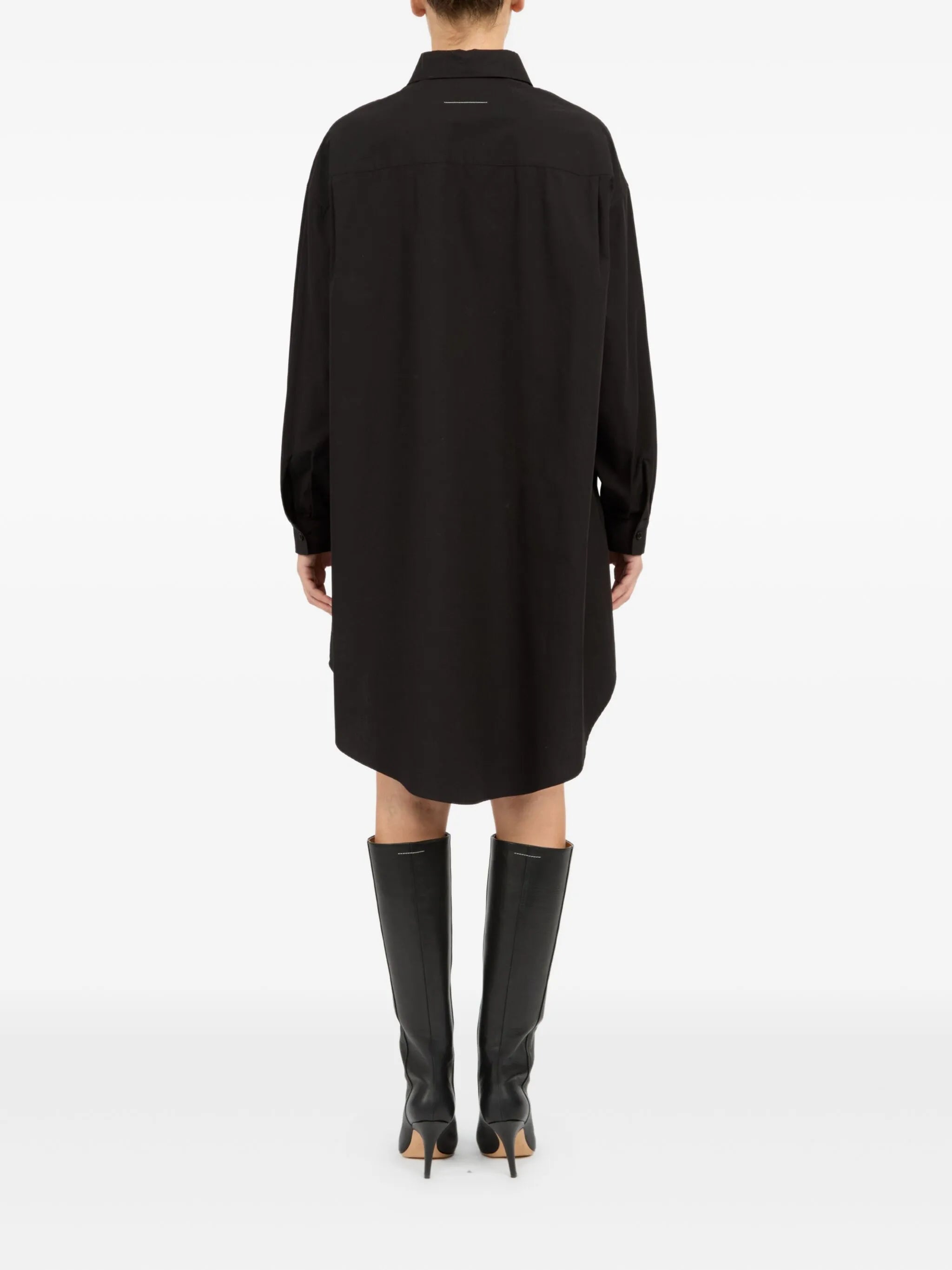 MM6 Maison Margiela Cotton Shirt Dress Black