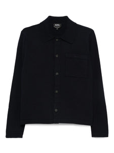 A.P.C. Polo Collar Buttoned Cardigan Dark Navy