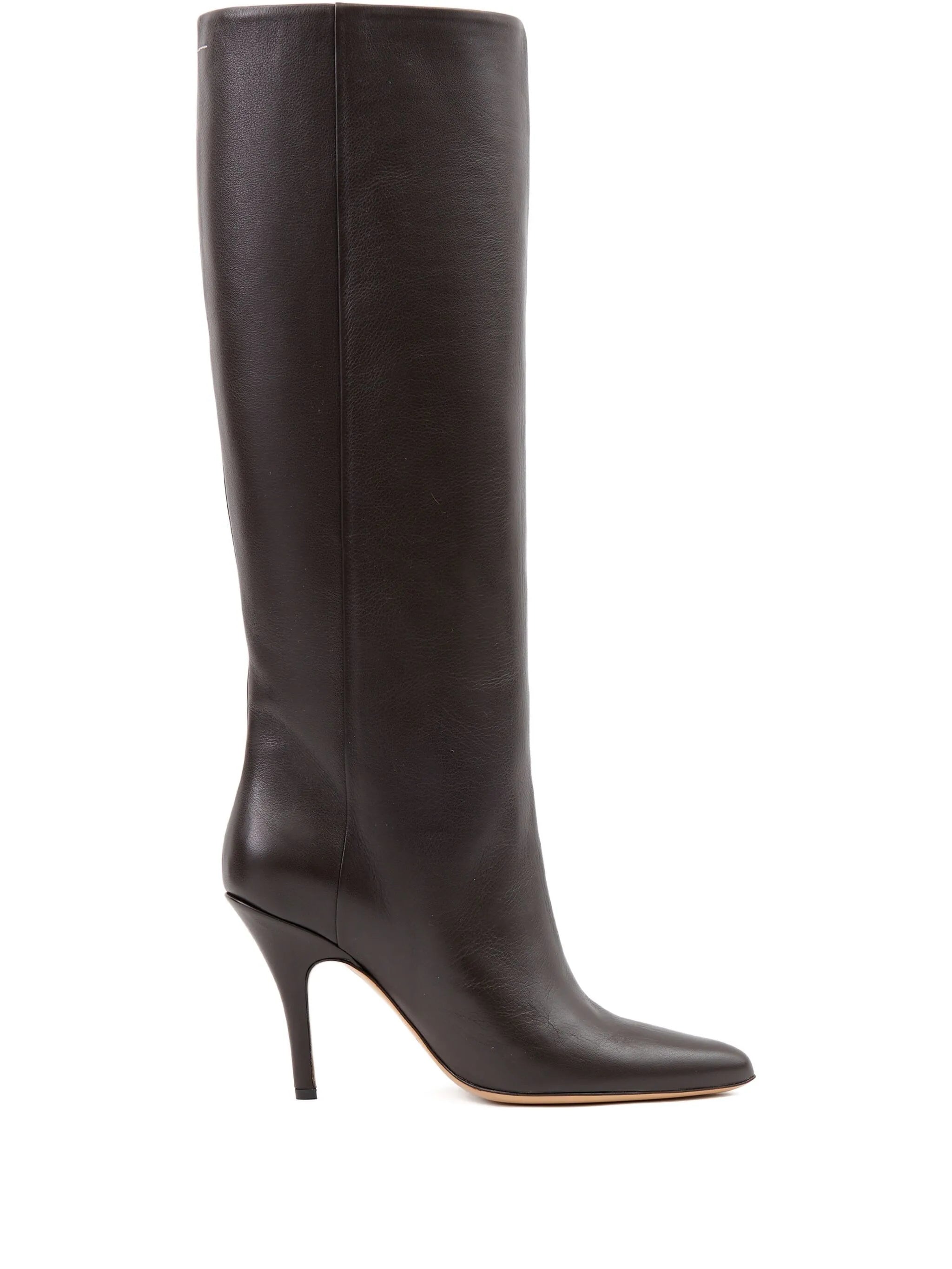 MM6 Maison Margiela Architype Knee High Boots Dark Brown