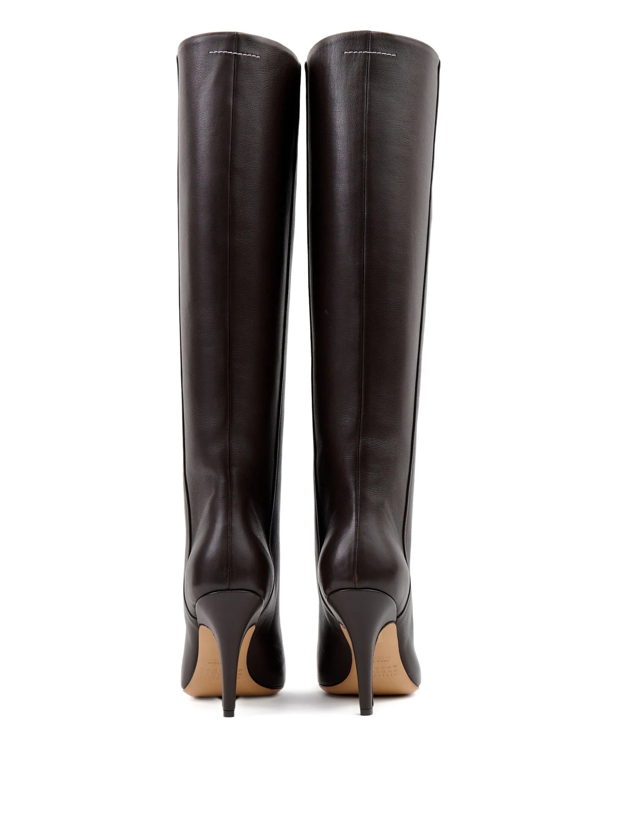 MM6 Maison Margiela Architype Knee High Boots Dark Brown