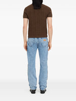 Load image into Gallery viewer, MM6 Maison Margiela Cable-Knit Polo Shirt Brown
