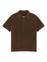 Load image into Gallery viewer, MM6 Maison Margiela Cable-Knit Polo Shirt Brown
