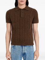 Load image into Gallery viewer, MM6 Maison Margiela Cable-Knit Polo Shirt Brown
